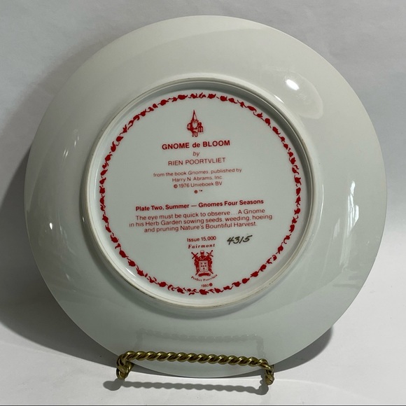 Fairmont Gnome de bloom plate Rien Poortvliet - Picture 3 of 5